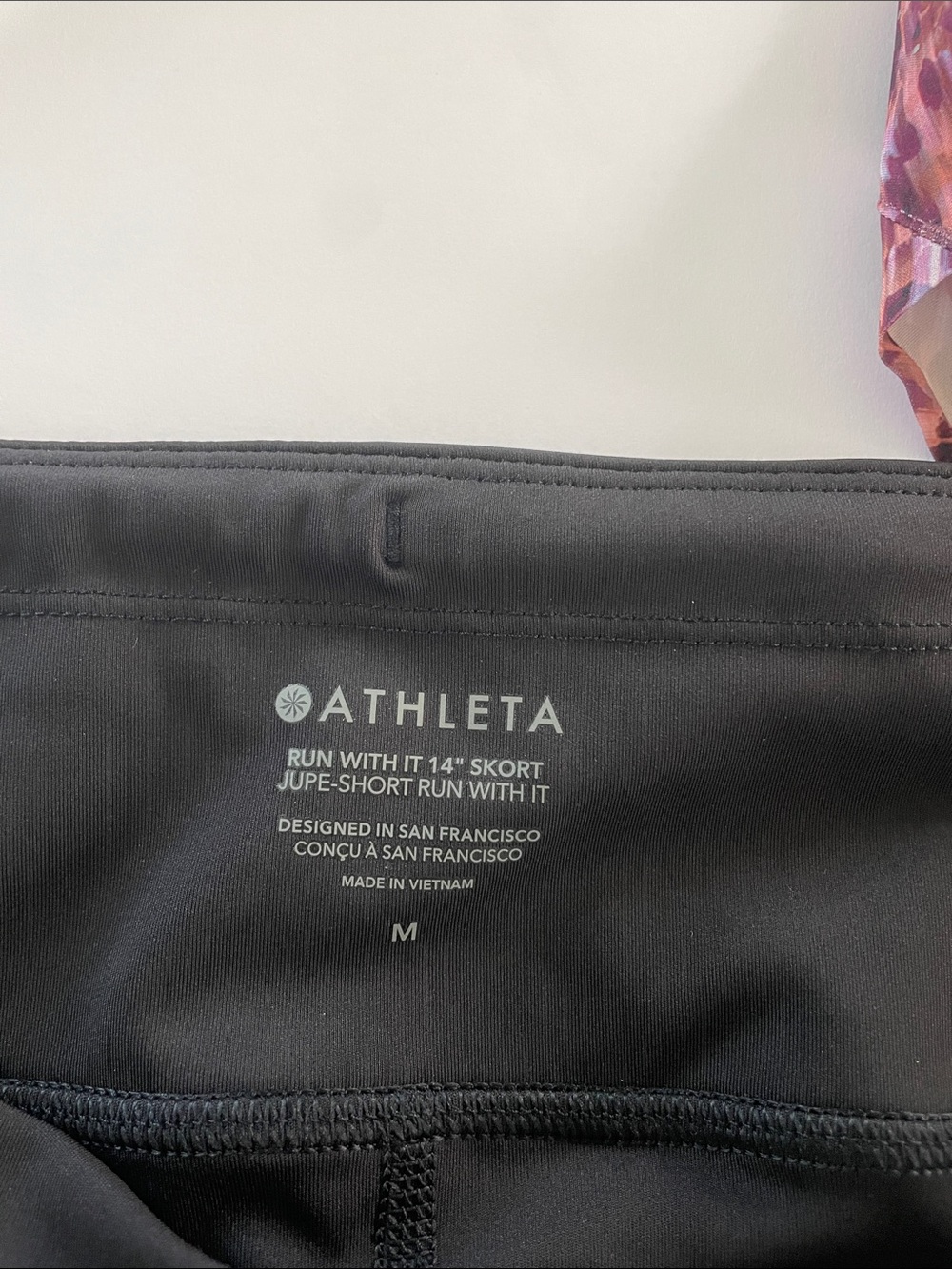 Like new 3 Athleta Run with it 14’ Skorts – Light Blue, Black & Mauve Multi - Picture 9 of 11